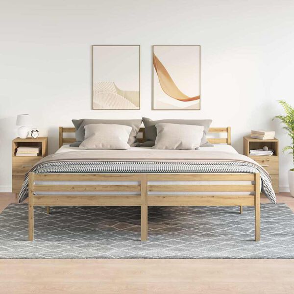 vidaXL Mesas cabeceira 2pcs 2 gavetas 36x36x68 cm carvalho artisiano