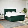 vidaXL Cama com molas/colch&atilde;o 200x200 cm veludo verde-escuro