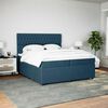 vidaXL Cama com molas/colch&atilde;o 200x200 cm veludo azul-escuro