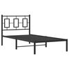 vidaXL Estrutura de cama com cabeceira 90x190 cm metal preto