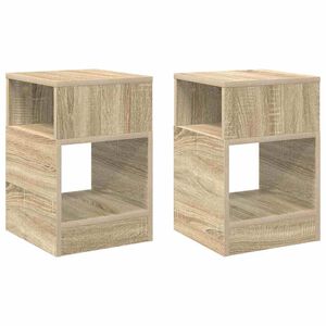 vidaXL Mesa de apoio 2 pcs Carvalho Sonoma 30,5 x 30 x 45 cm