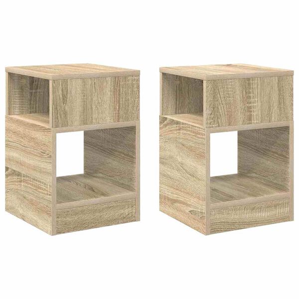 vidaXL Mesa de apoio 2 pcs Carvalho Sonoma 30,5 x 30 x 45 cm
