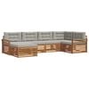 vidaXL Conjunto de Sof&aacute;s para Exterior 6 unid. Cinza Natural e Claro