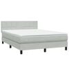 vidaXL Cama box spring c/ colch&atilde;o e LED 160x220 cm veludo cinzento-claro