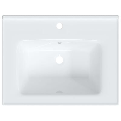 vidaXL Lavatório casa de banho retangular 61x48x19,5cm cerâmica branco