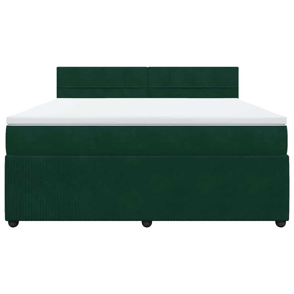 vidaXL Cama com molas/colch&atilde;o 180x200 cm veludo verde-escuro