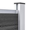 vidaXL Conjunto painel de cerca 353x146 cm WPC preto