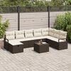 vidaXL Conjunto de Sof&aacute; de Jardim 9 pcs Castanho Rattan Sint&eacute;tico
