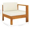 vidaXL Conjunto de lounge de jardim com 9 peças e almofadas 100x60 cm madeira de acácia