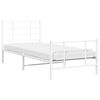 vidaXL Estrutura de cama com cabeceira e pés 90x200 cm metal branco