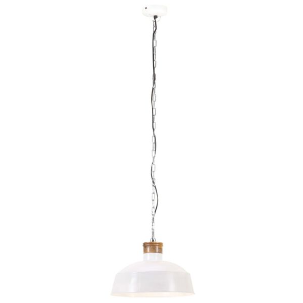 vidaXL Candeeiro suspenso industrial 58 cm E27 branco
