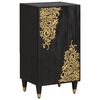 vidaXL Buffet com porta Preto 40 x 33 x 75 cm Madeira de manga maci&ccedil;a