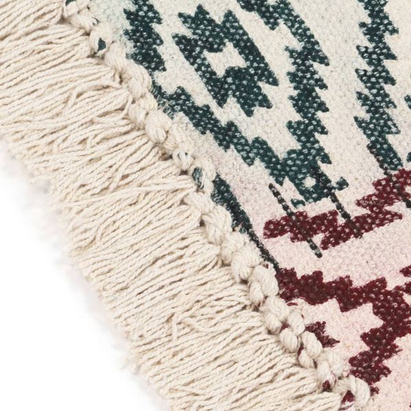 vidaXL Tapete Kilim tecido &agrave; m&atilde;o 120x180 cm algod&atilde;o padr&atilde;o multicor