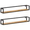 vidaXL Prateleiras parede 2 pcs 120 cm madeira de ac&aacute;cia maci&ccedil;a