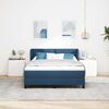 vidaXL Cama box spring com colch&atilde;o Azul 140 x 190 cm tecido