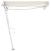vidaXL Toldo autom&aacute;tico com LED e sensor de vento 300x250 cm creme
