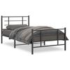 vidaXL Estrutura de cama com cabeceira e p&eacute;s 107x203 cm metal preto