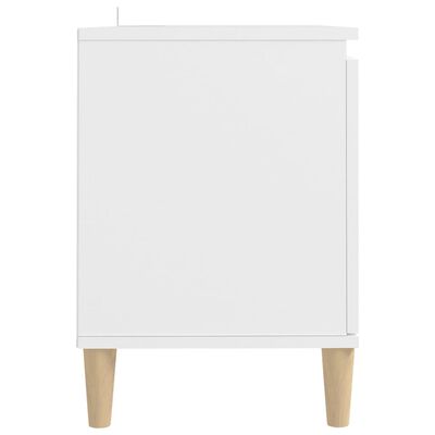 vidaXL Móvel de TV c/ pernas de madeira maciça 103,5x35x50 cm branco