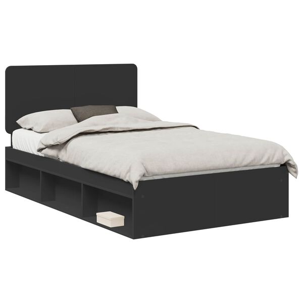 vidaXL Estrutura da Cama Preto 135 x 190 cm Madeira de Pinheiro S&oacute;lida