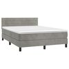 vidaXL Cama box spring c/ colch&atilde;o/LED 140x200 cm veludo cinzento-claro