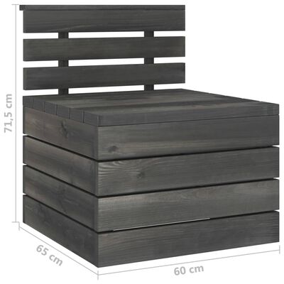 vidaXL 5 pcs conjunto lounge de paletes madeira pinho cinzento-escuro