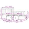 vidaXL Estrutura da Cama com cabeceira 2 pcs Marrom Cera 150 x 200 cm