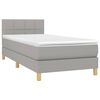vidaXL Cama box spring c/ colch&atilde;o e LED 100x200 cm tecido cinza-claro