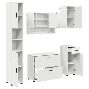 vidaXL Conjunto de M&oacute;veis para Banheiro com gaveta 5 pcs Branco