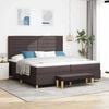vidaXL Cama Box com colch&atilde;o Castanho escuro 200 x 200 cm tecido