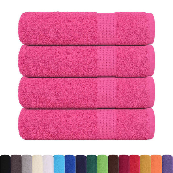 vidaXL Toalhas de banho FROGN 4 pcs 100x150 cm 360 g/m&sup2; rosa