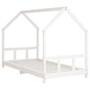vidaXL Estrutura de cama infantil 90x200 cm pinho maci&ccedil;o branco