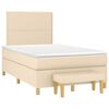 vidaXL Cama boxspring com colch&atilde;o 120x190 cm tecido cor creme