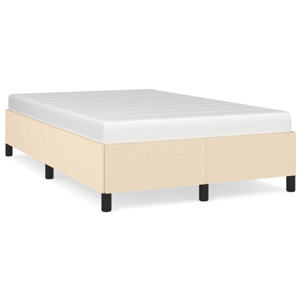 vidaXL Estrutura de cama sem colch&atilde;o 120x190 cm tecido creme