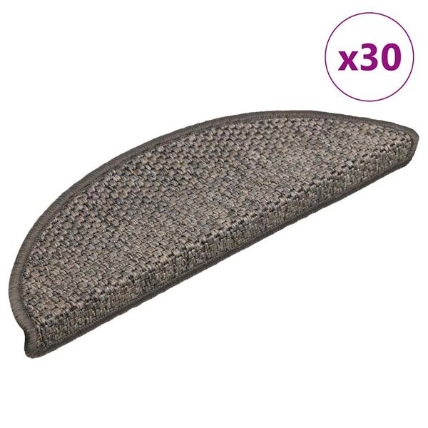 vidaXL Tapetes escada adesivos aspeto sisal 30 pcs 56x17x3cm