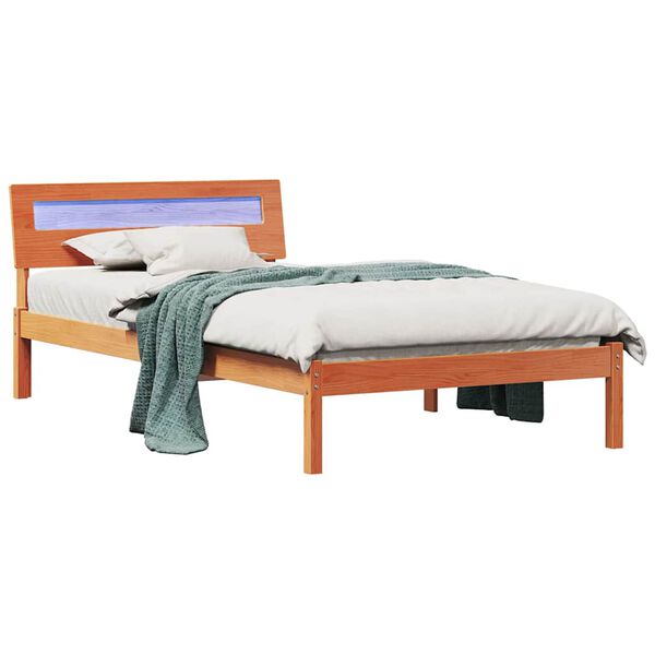 vidaXL Estrutura da Cama com cabeceira Marrom Cera 75 x 190 cm