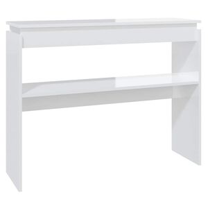 vidaXL Mesa consola 102x30x80 cm derivados madeira branco brilhante
