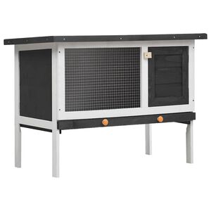 vidaXL Coelheira de exterior 1 piso madeira cinzento