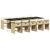 vidaXL 11 pcs conjunto de jantar p/ jardim com almofad&otilde;es vime PE bege