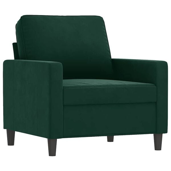 vidaXL Poltrona 60 cm veludo verde-escuro