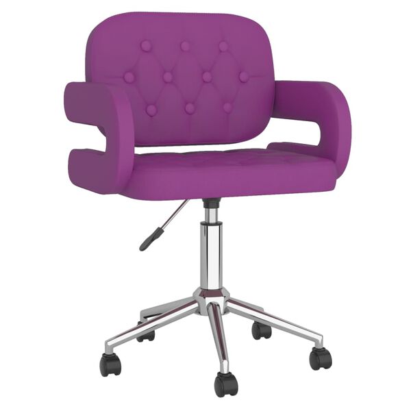 vidaXL Cadeiras de jantar girat&oacute;rias 4 pcs couro art. roxo