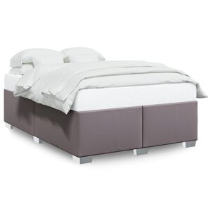 vidaXL Estrutura de cama 160x200 cm couro artificial cinzento