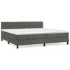 vidaXL Cama com molas/colch&atilde;o 200x200 cm veludo cinzento-escuro