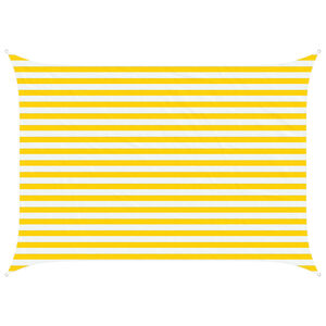 vidaXL Vela de sombra solar Amarelo e Branco 3,5 x 2,5 m