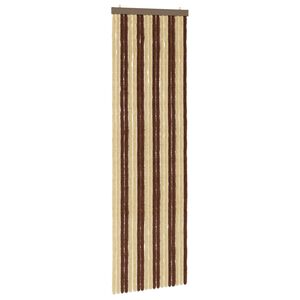 vidaXL Cortina de Insetos Chenille Marrom e bege 56 x 185 cm 100% PP