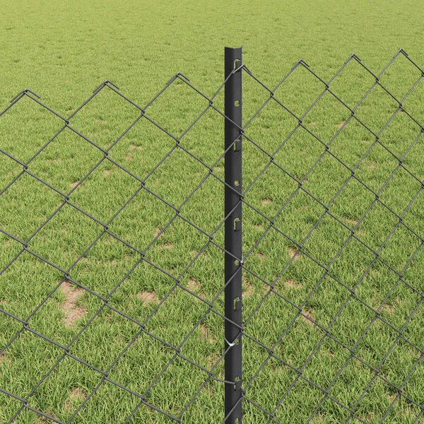 vidaXL Cerca com Poste Cinzeto 1 x 10 m A&ccedil;o e PVC