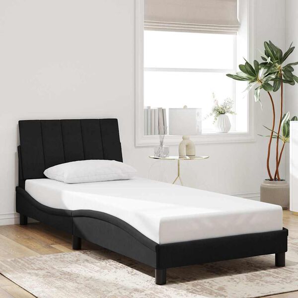 vidaXL Estrutura de cama sem colch&atilde;o Hanko 90x200 cm veludo preto