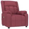 vidaXL Poltrona de massagens el&eacute;trica reclin&aacute;vel tecido vermelho tinto