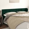 vidaXL Cabeceira de cama c/ abas veludo 203x23x78/88cm verde-escuro