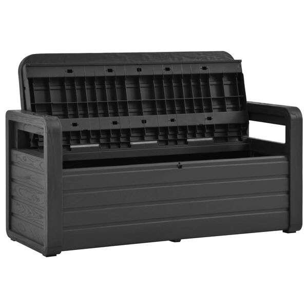 vidaXL Banco de arruma&ccedil;&atilde;o para jardim 132,5 cm pl&aacute;stico antracite