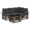 vidaXL Conjunto de Sof&aacute; de Jardim 5 unid. Cinza e Cinza Escuro vime PE